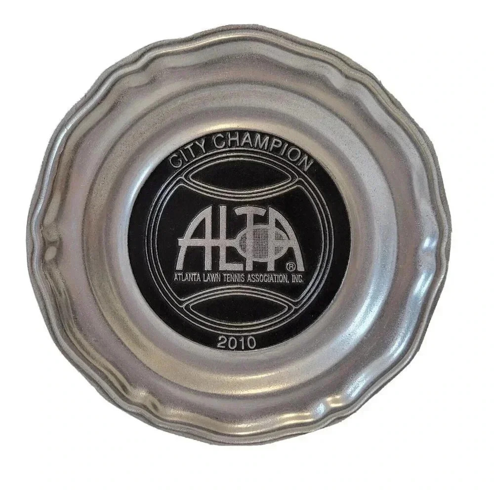 2010 ALTA Atlanta Lawn Tennis Association Pewter Plate City Champions 10 1/2"